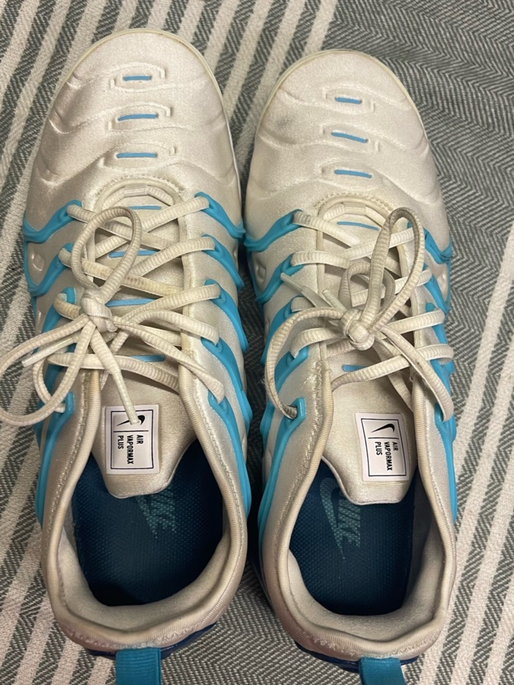 Nike Air VaporMax Plus White Blue Shoes Size 10‎ - Picture 6 of 7